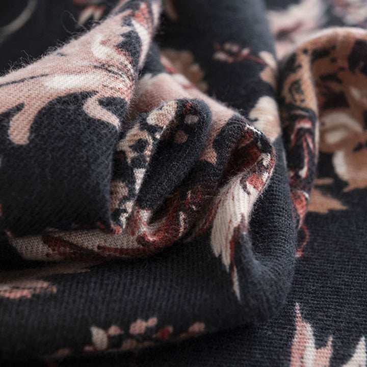 Chal con estampado de flores de crisantemo tibetano , Buddha Stones , rosa, otoño e invierno, suave y cálido - image 6