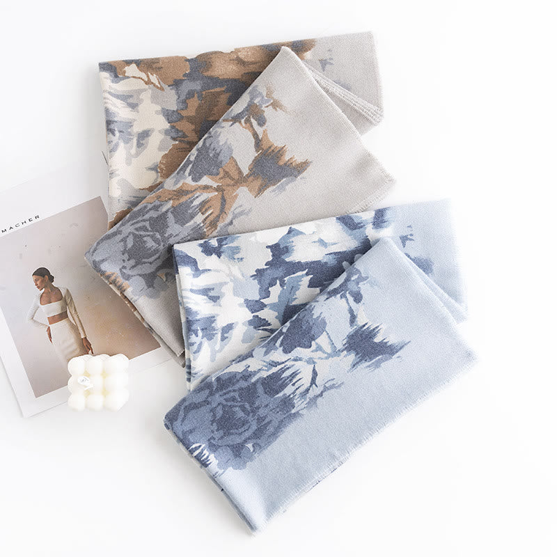 Chal tibetano con Buddha Stones , estampado étnico retro de rosas, bufanda cálida y acogedora para otoño e invierno - image 1