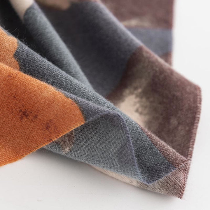 Chal tibetano con Buddha Stones , estilo artístico, estampado de hibisco sirio, bufanda cálida y acogedora para otoño e invierno - image 7