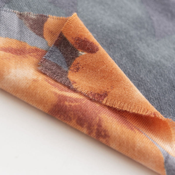 Chal tibetano con Buddha Stones , estilo artístico, estampado de hibisco sirio, bufanda cálida y acogedora para otoño e invierno - image 8