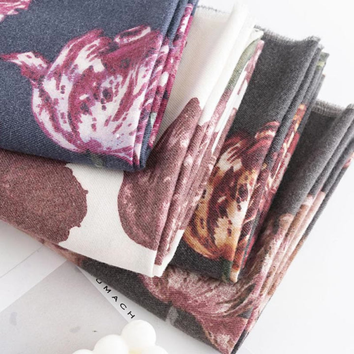 Chal tibetano con Buddha Stones , elegante estampado de flores, bufanda suave y cálida para otoño e invierno - image 14