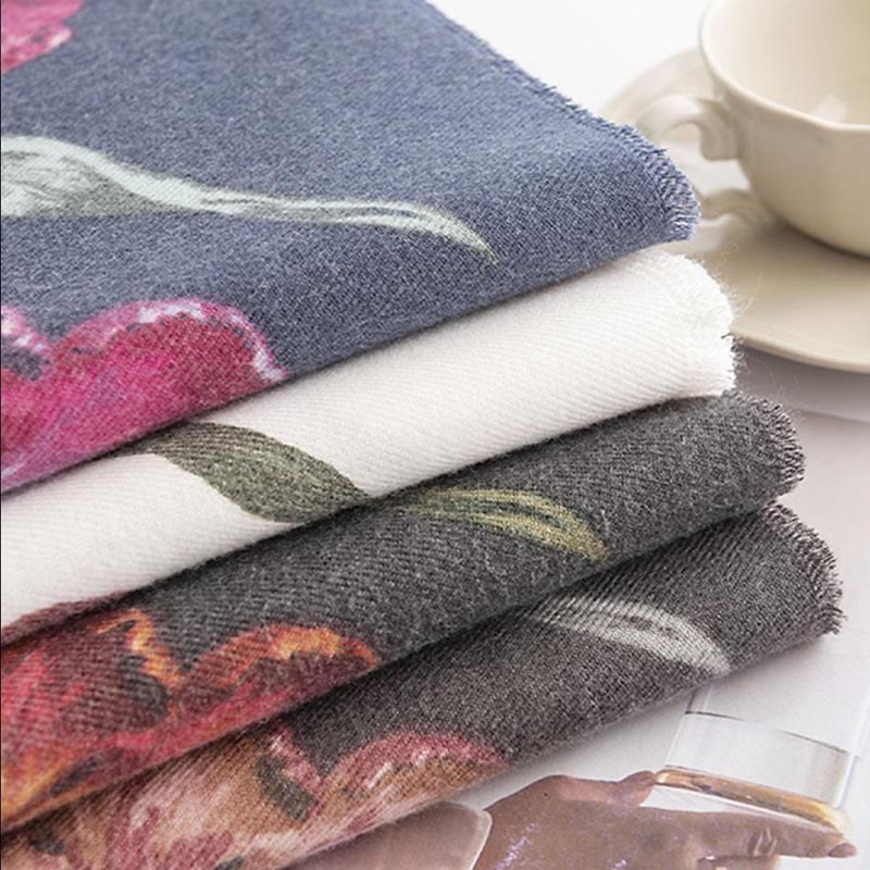 Chal tibetano con Buddha Stones , elegante estampado de flores, bufanda suave y cálida para otoño e invierno - image 15