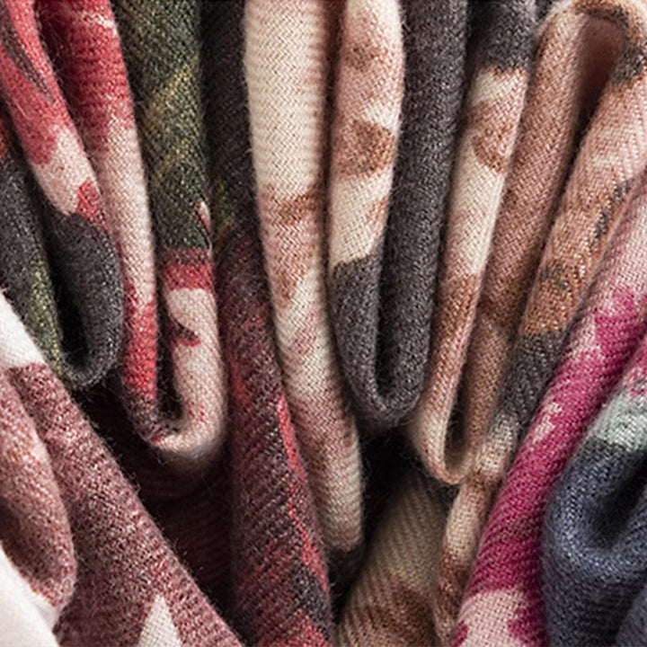 Chal tibetano con Buddha Stones , elegante estampado de flores, bufanda suave y cálida para otoño e invierno - image 16