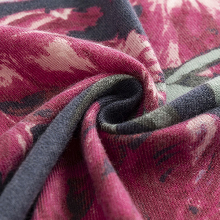 Chal tibetano con Buddha Stones , elegante estampado de flores, bufanda suave y cálida para otoño e invierno