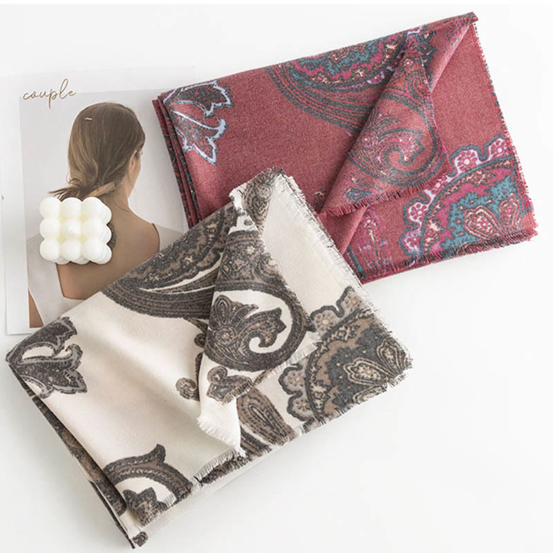 Chal con estampados de cachemira tibetano y Buddha Stones para otoño e invierno, suave y cálido - image 2