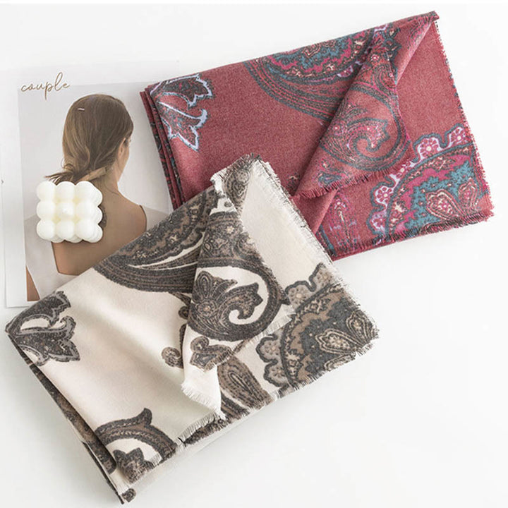 Chal con estampados de cachemira tibetano y Buddha Stones para otoño e invierno, suave y cálido - image 2