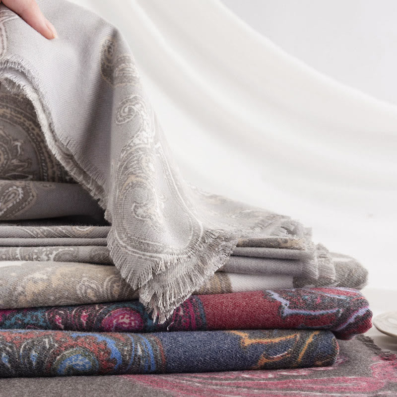 Chal con estampados de cachemira tibetano y Buddha Stones para otoño e invierno, suave y cálido - image 18