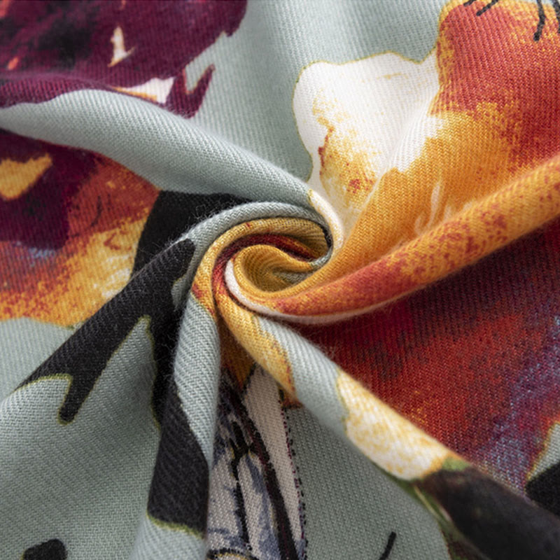 Chal con estampado de flores y mariposas coloridas tibetanas con Buddha Stones, bufanda suave y cálida para otoño e invierno - image 6