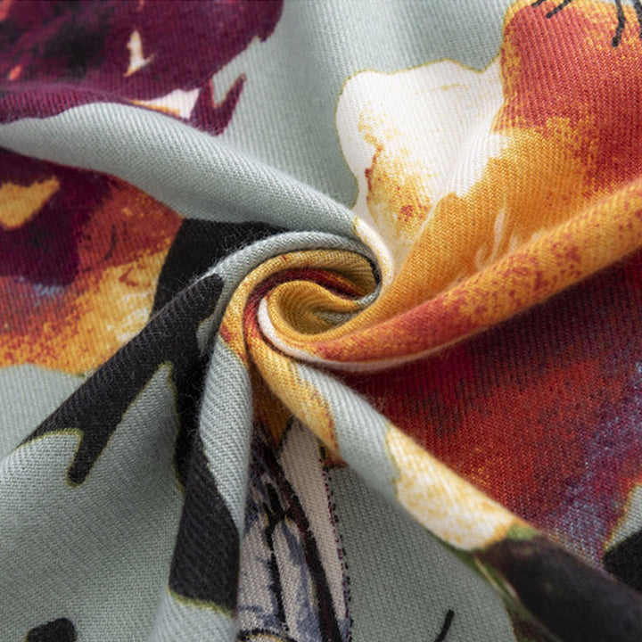 Chal con estampado de flores y mariposas coloridas tibetanas con Buddha Stones, bufanda suave y cálida para otoño e invierno - image 6