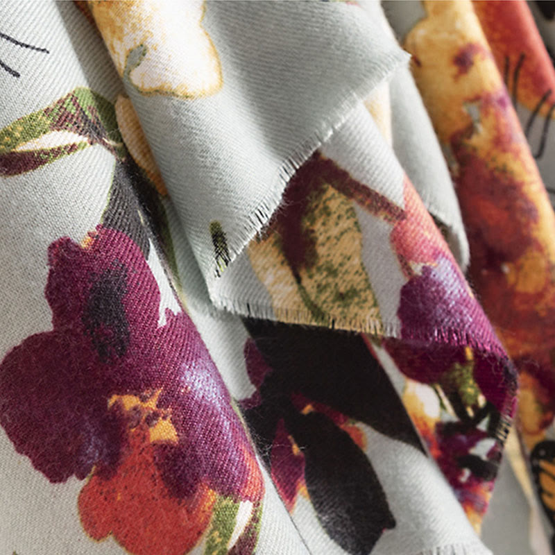 Chal con estampado de flores y mariposas coloridas tibetanas con Buddha Stones, bufanda suave y cálida para otoño e invierno - image 7