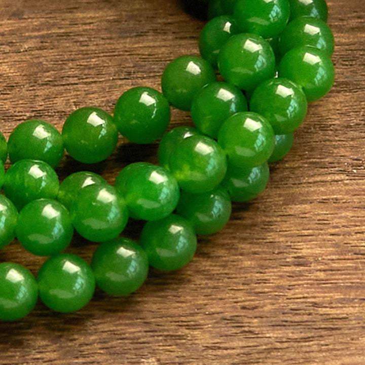 Pulsera de la suerte de jade cian natural con 108 cuentas de mala de Buddha Stones