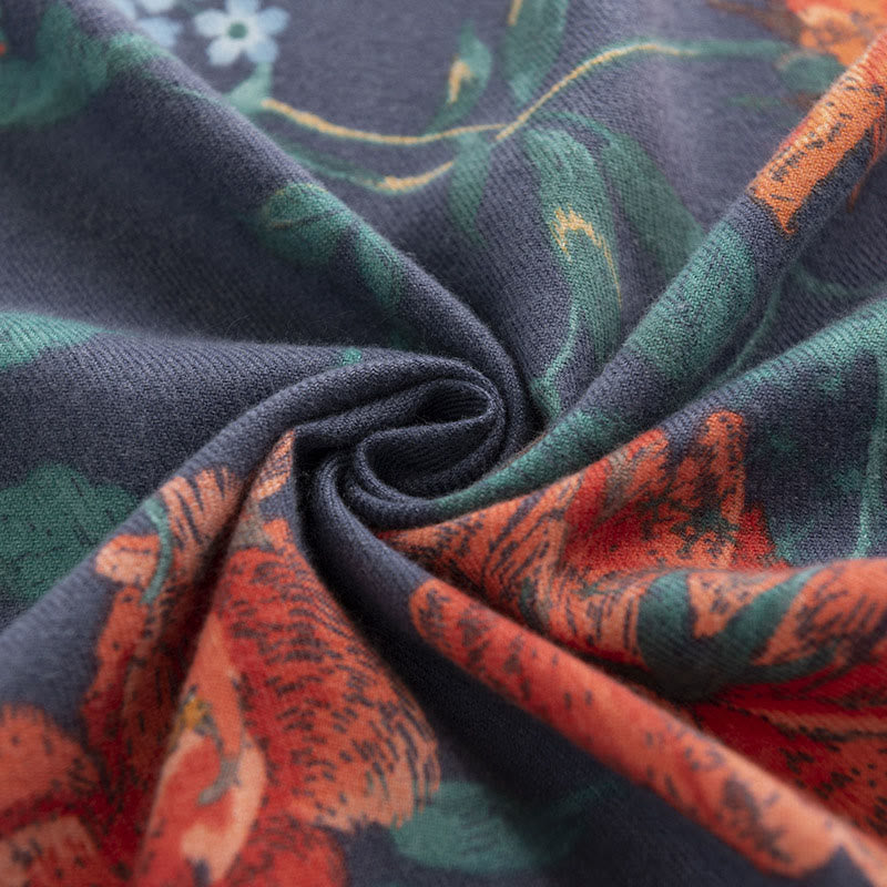 Chal con estampado de rosas multifloras tibetanas y Buddha Stones, bufanda cálida y acogedora para otoño e invierno - image 4