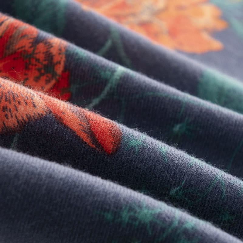 Chal con estampado de rosas multifloras tibetanas y Buddha Stones, bufanda cálida y acogedora para otoño e invierno - image 6