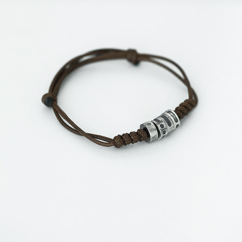 Pulsera de bendición con cordón de cera y código Morse de plata de ley 999 con Buddha Stones - image 11