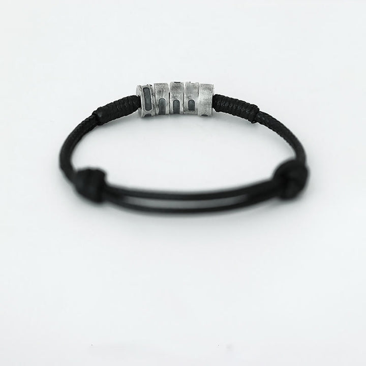 Pulsera de bendición con cordón de cera y código Morse de plata de ley 999 con Buddha Stones - image 8