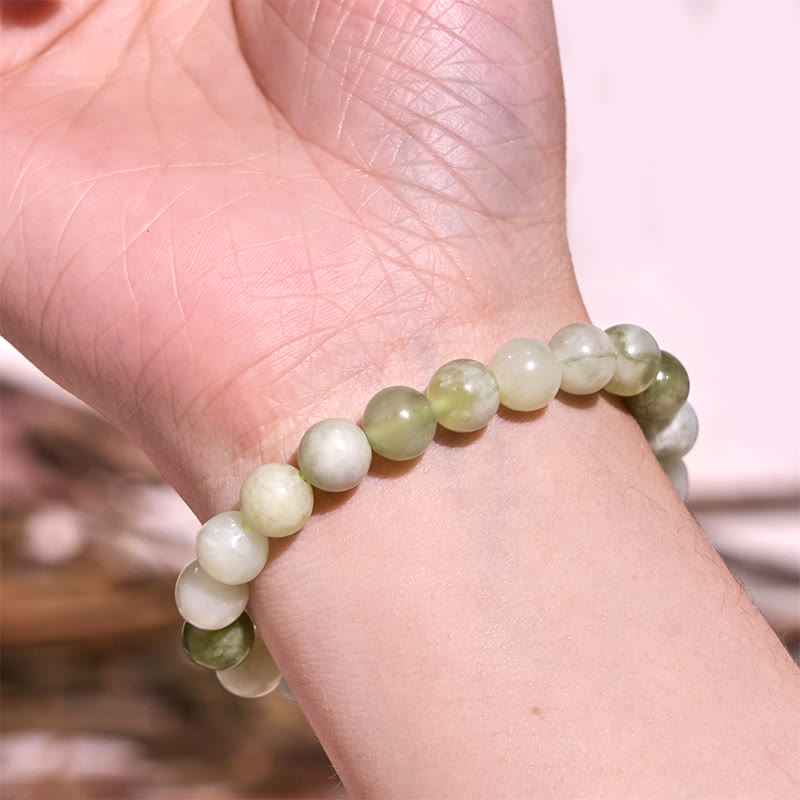 Pulsera de apoyo para el equilibrio y la calma de la serie verde Love Self de Buddha Stones