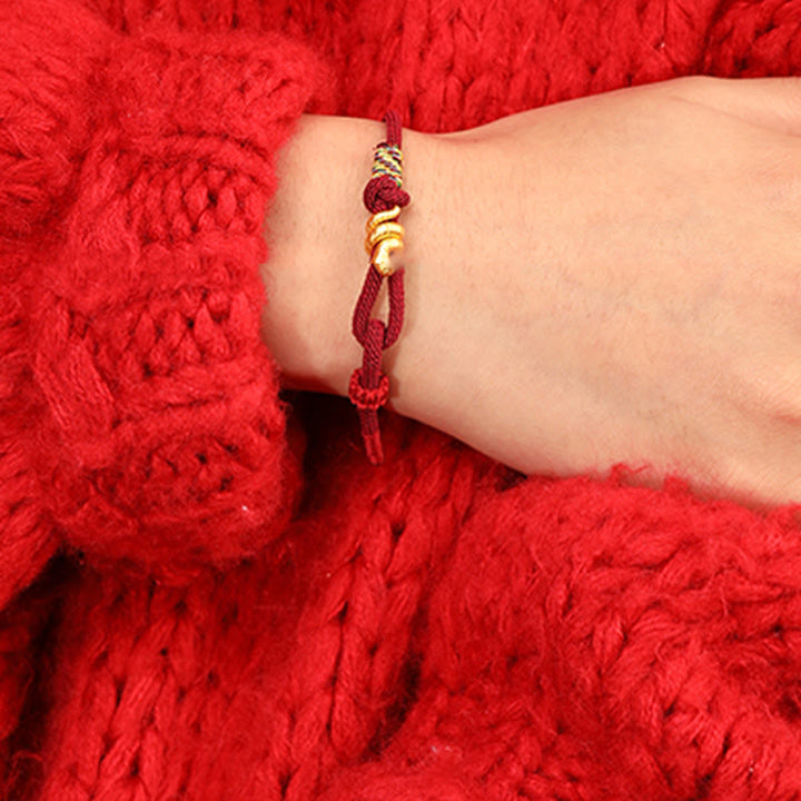 Pulsera trenzada de cuerda con diseño del año de la serpiente en oro 999 con Buddha Stones y protección de la suerte hecha a mano - image 8