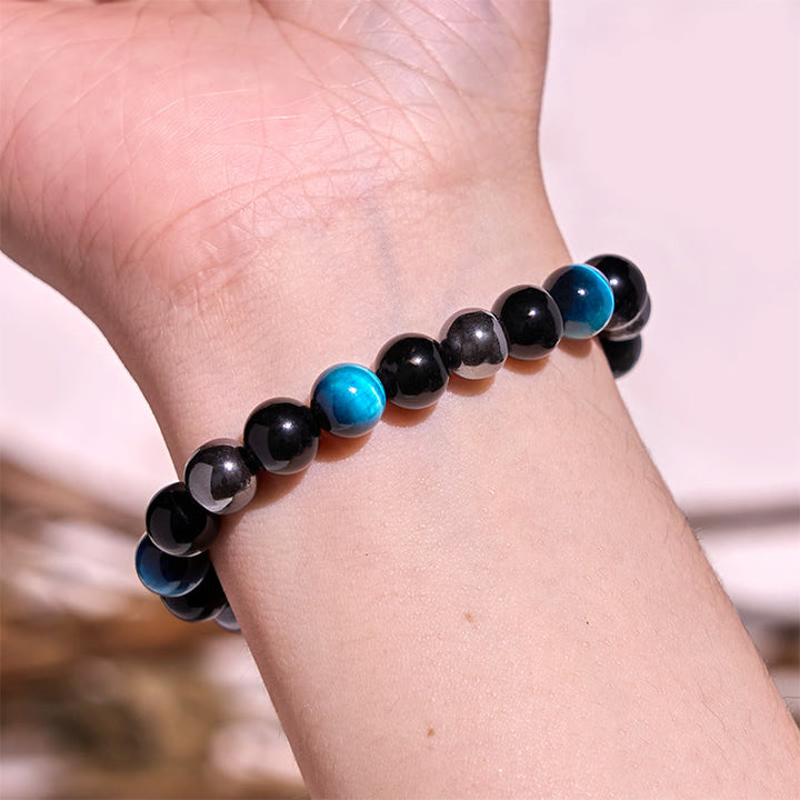 Pulsera de tranquilidad y amor con Buddha Stones que restauran la calma en colores fríos