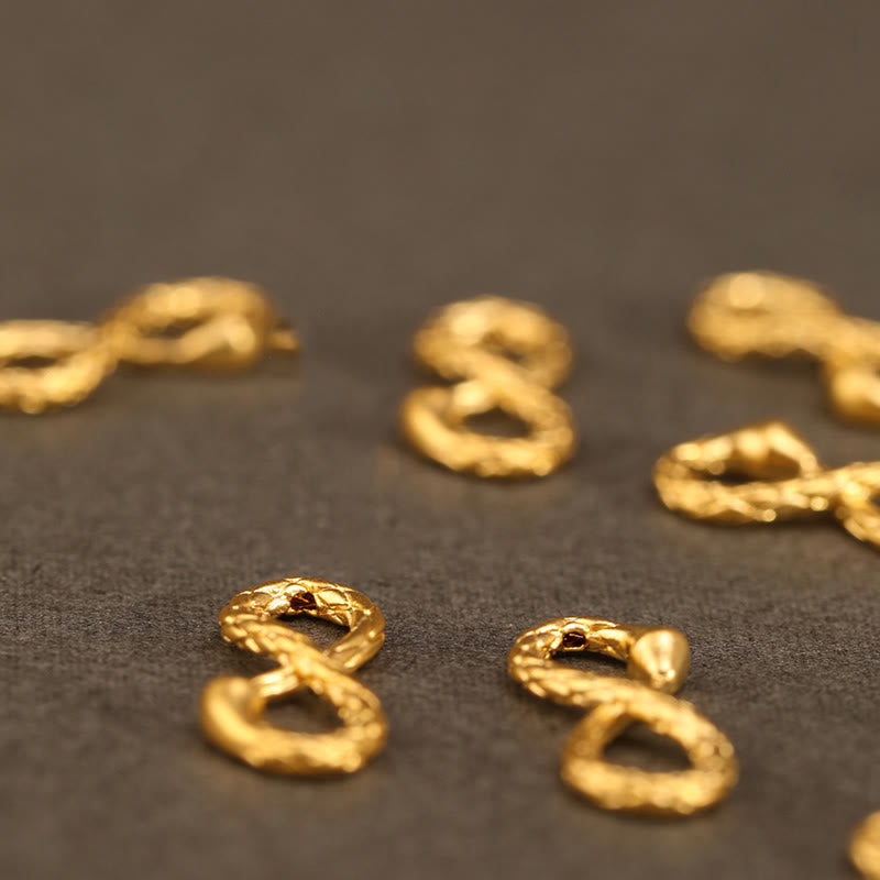 Pulsera de la suerte hecha a mano con nudo infinito eterno del año de la serpiente en oro 999 con Buddha Stones - image 20