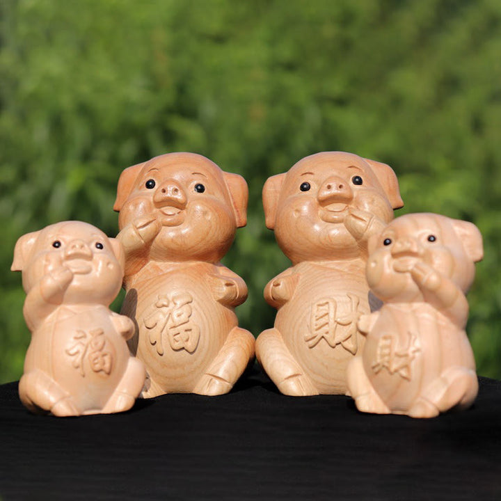 Estatua de madera de durazno con el símbolo Fu del zodiaco chino del año de la serpiente y Buddha Stones para decoración del hogar - image 33