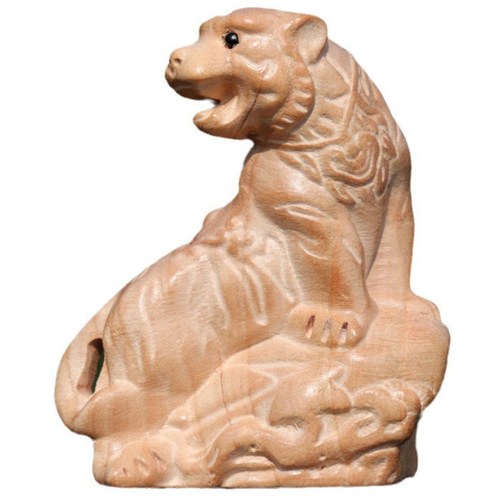 Estatua de madera de durazno con el símbolo Fu del zodiaco chino del año de la serpiente y Buddha Stones para decoración del hogar - image 15