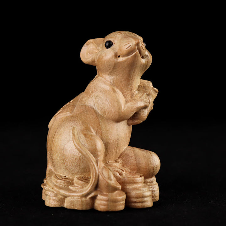 Estatua de madera de durazno con el símbolo Fu del zodiaco chino del año de la serpiente y Buddha Stones para decoración del hogar - image 7