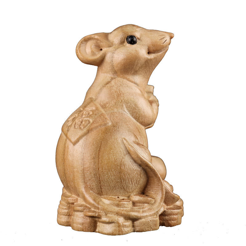 Estatua de madera de durazno con el símbolo Fu del zodiaco chino del año de la serpiente y Buddha Stones para decoración del hogar - image 8