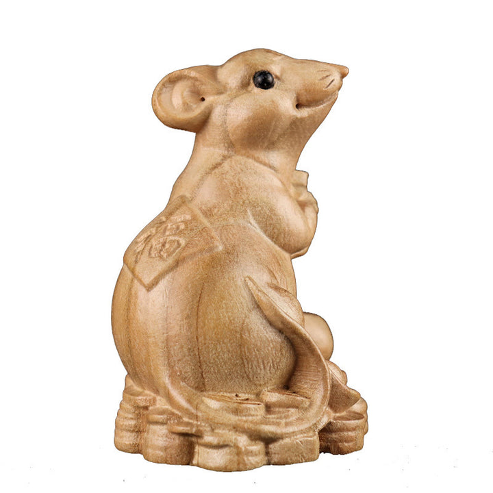 Estatua de madera de durazno con el símbolo Fu del zodiaco chino del año de la serpiente y Buddha Stones para decoración del hogar - image 8