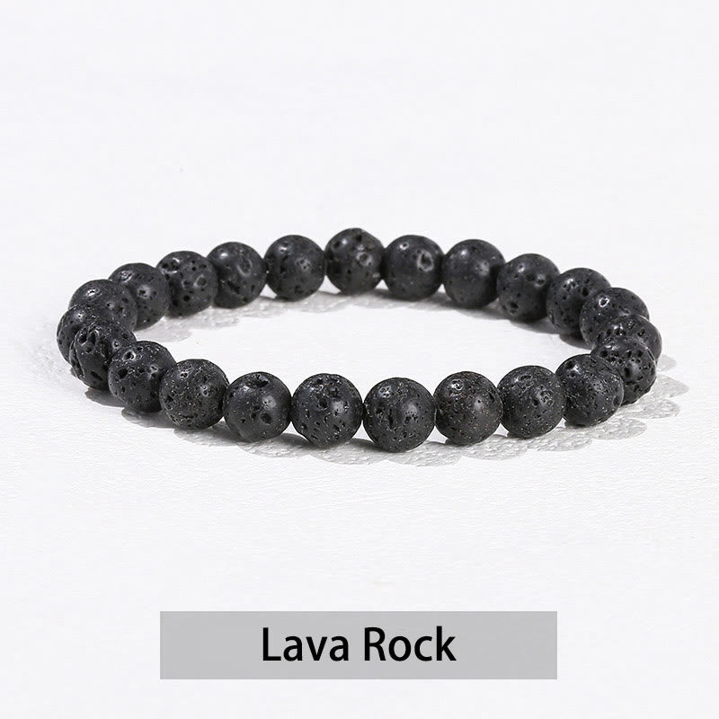 Pulsera curativa de cuarzo rosa, amatista, aventurina verde y varias piedras de cristal de Buddha Stones - Roca de lava - 10 mm (circunferencia de la muñeca 14-16 cm) - image 40