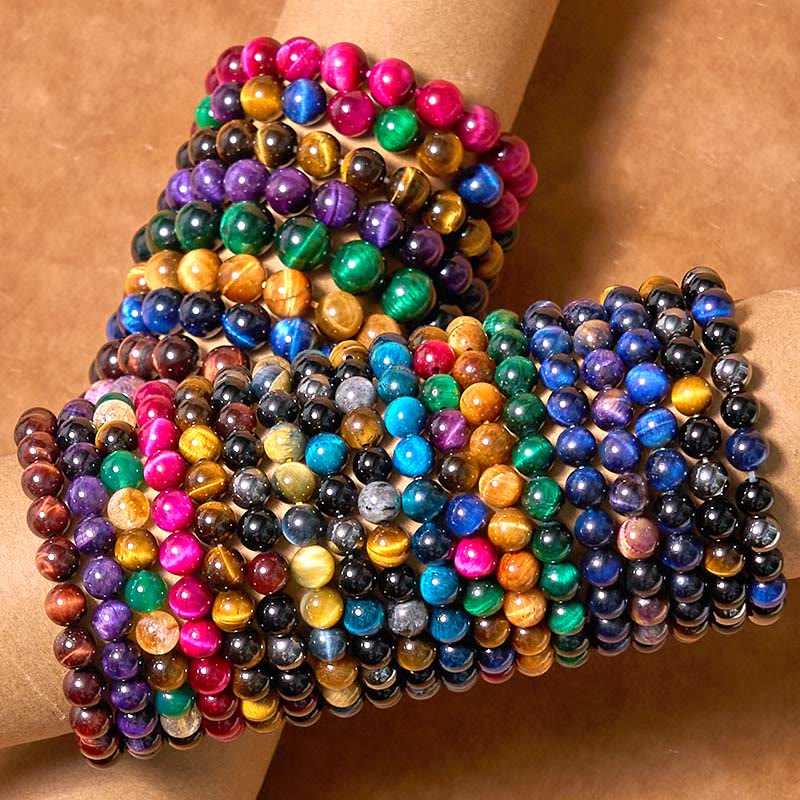 Pulsera de confianza con varias Buddha Stones y ojo de tigre - image 0