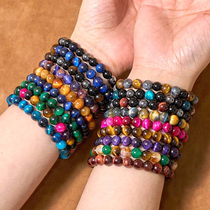 Pulsera de confianza con varias Buddha Stones y ojo de tigre
