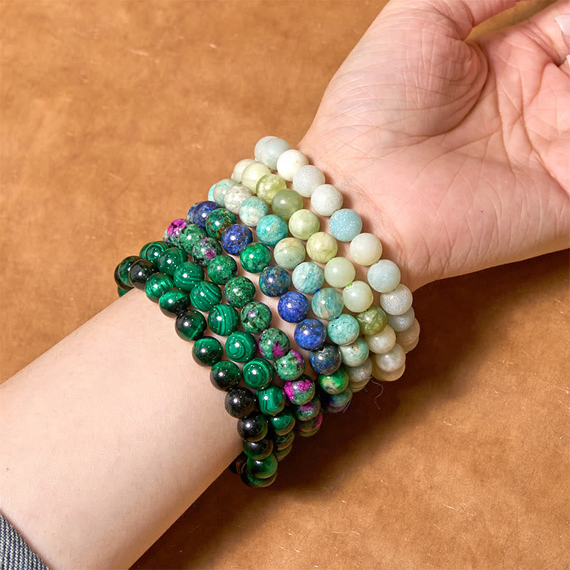 Pulsera de apoyo para el equilibrio y la calma de la serie verde Love Self de Buddha Stones