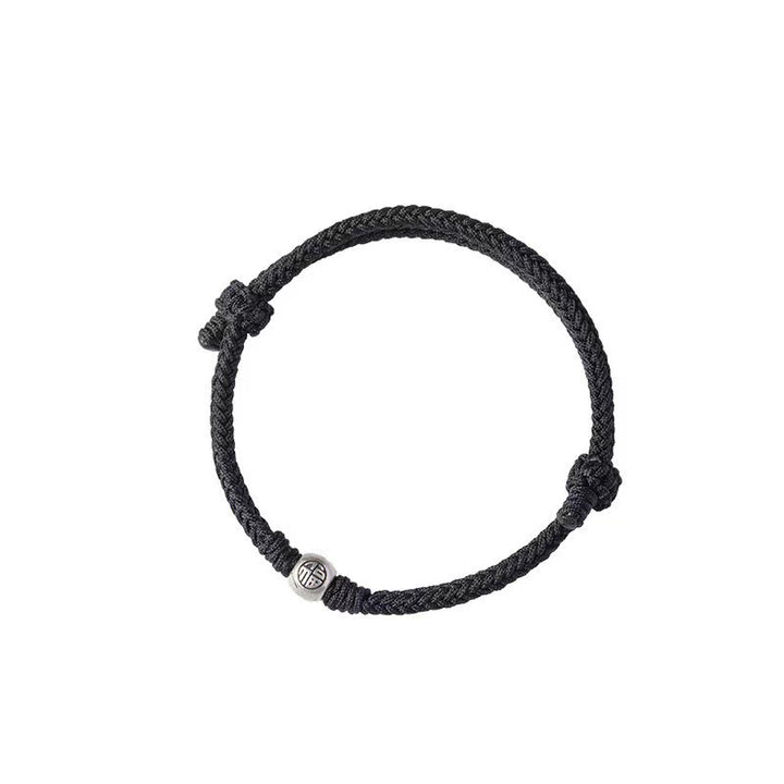 Pulsera de la suerte trenzada con cuentas Fu de plata de ley 925 y Buddha Stones hecha a mano - image 13