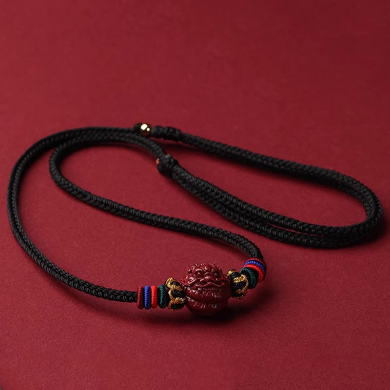 Colgante de collar con bendición de hilo negro con Buddha Stones y cinabrio del zodíaco chino - Dragón cinabrio - image 21