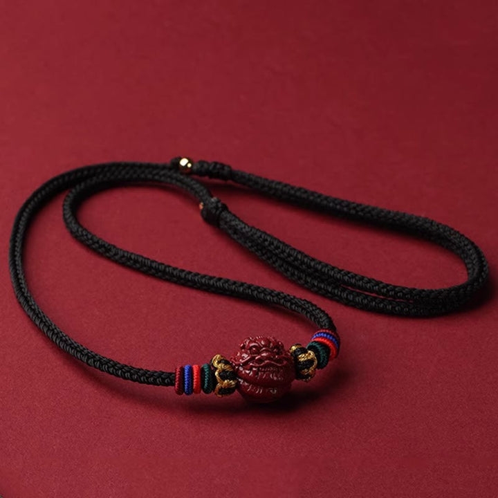 Colgante de collar con bendición de hilo negro con Buddha Stones y cinabrio del zodíaco chino - Dragón cinabrio - image 21