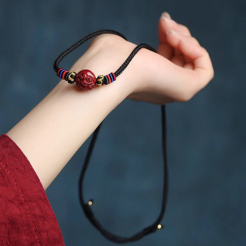 Colgante de collar con bendición de hilo negro con Buddha Stones y cinabrio del zodíaco chino - image 13