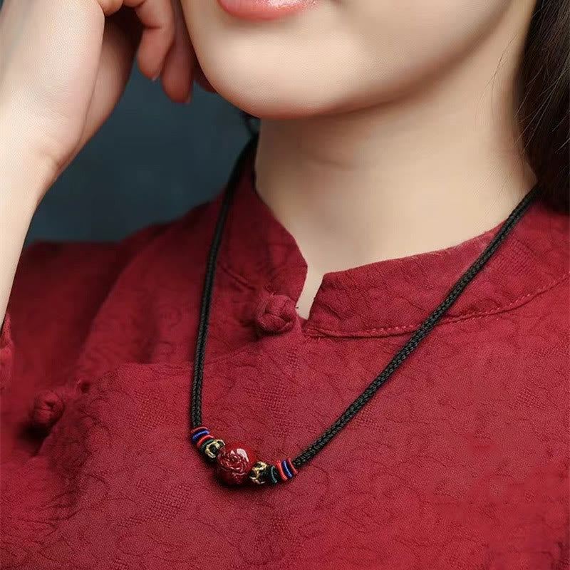 Colgante de collar con bendición de hilo negro con Buddha Stones y cinabrio del zodíaco chino - image 10