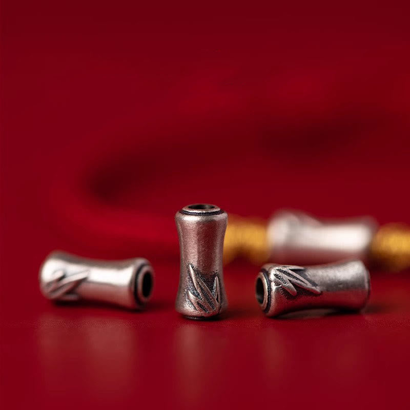 Pulsera trenzada de hilo rojo con diseño de bambú y plata de ley 925 hecha a mano con Buddha Stones - image 13