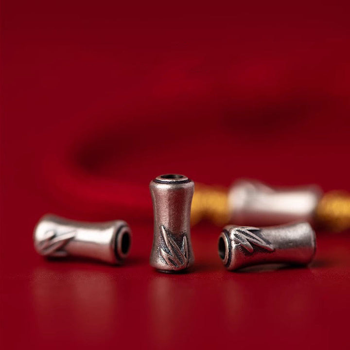 Pulsera trenzada de hilo rojo con diseño de bambú y plata de ley 925 hecha a mano con Buddha Stones - image 13