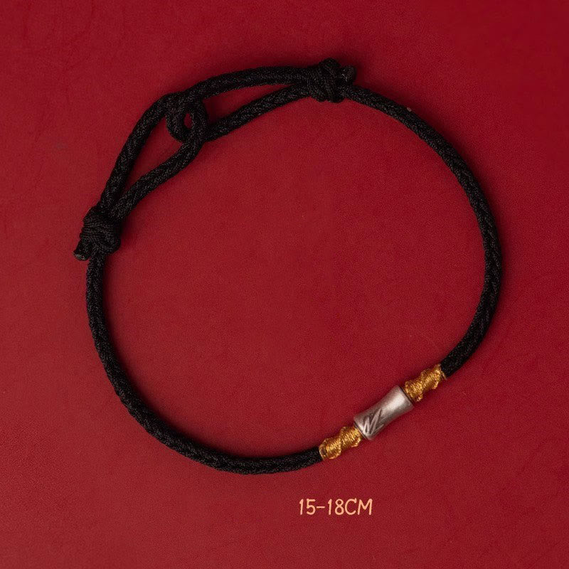 Pulsera trenzada de hilo rojo con diseño de bambú y plata de ley 925 hecha a mano con Buddha Stones - Cordón negro de bambú en plata de ley 925 (circunferencia de la muñeca: 15-18 cm) - image 16