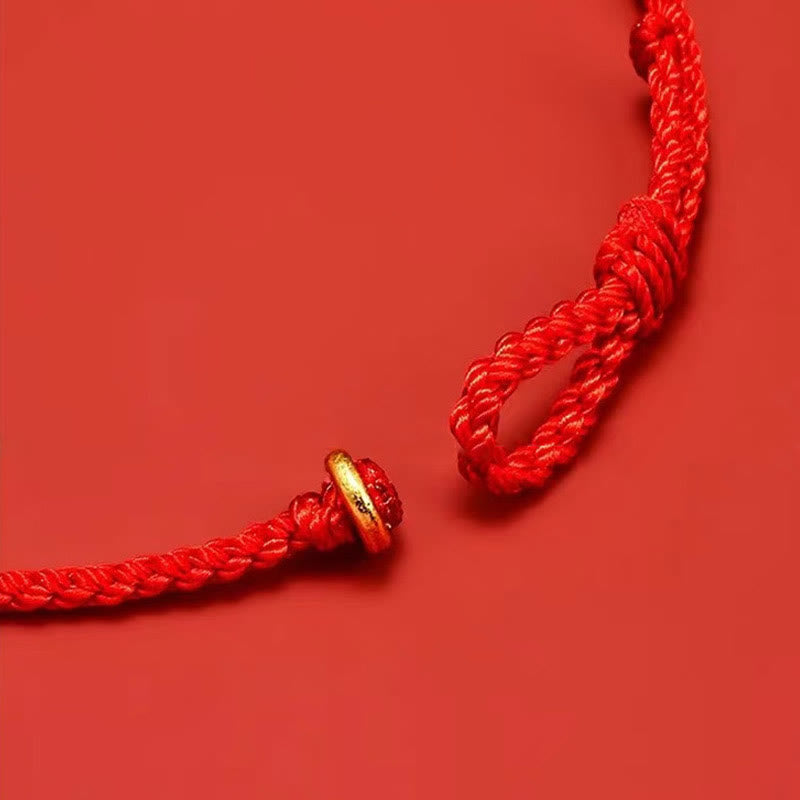 Pulsera de la suerte con el personaje Fu hecha a mano con hilo rojo trenzado y piedras de Buddha Stones en plata de ley 925 - image 13