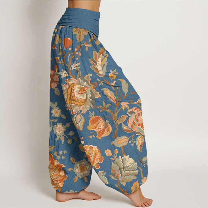 Pantalones bombachos de cintura elástica para mujer, de algodón, estilo casual, con diseño de capullos de flores y Buddha Stones. - image 9