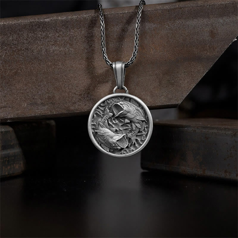 Colgante de collar con pez koi pulido de estaño puro con Buddha Stones - Peces koi de hojalata pura - image 1