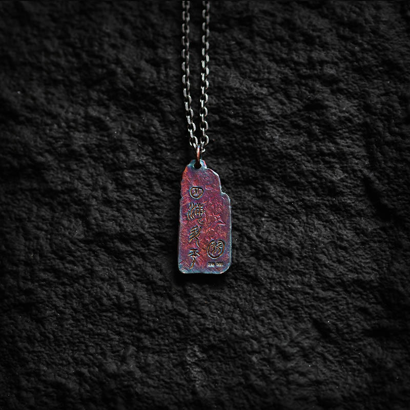 Collar con colgante de equilibrio de sol y ondas de oro de 24 k y plata de ley 999 con Buddha Stones - image 6