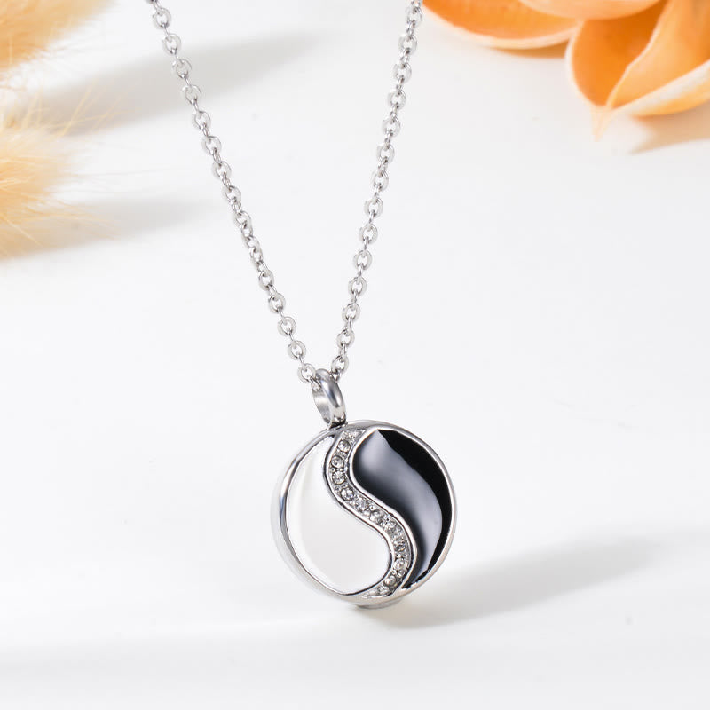 Colgante de collar de acero de titanio con armonía de Buddha Stones y Yin Yang - Titanio Acero YIN YANG - image 1