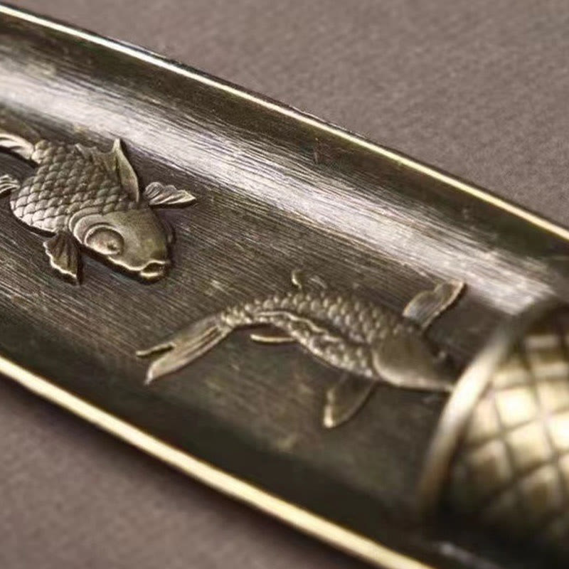 Quemador de incienso de aleación de zinc con forma de pez koi y barco de pescador con Buddha Stones, decoración curativa - image 9