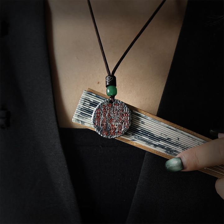 Collar con colgante de armonía con diseño de Yin Yang, Tai Chi, Bagua, oro de 24 quilates y plata de ley 999 con Buddha Stones - image 3