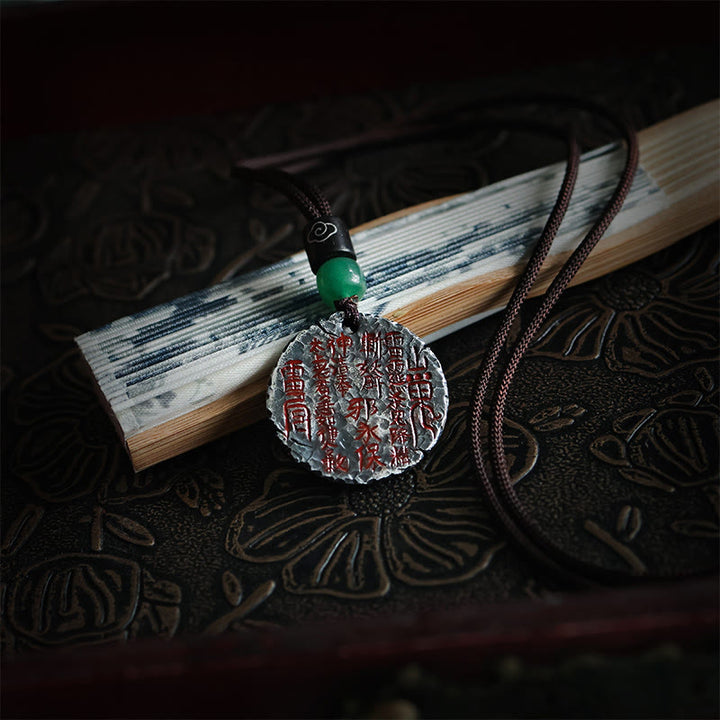 Collar con colgante de armonía con diseño de Yin Yang, Tai Chi, Bagua, oro de 24 quilates y plata de ley 999 con Buddha Stones - image 4