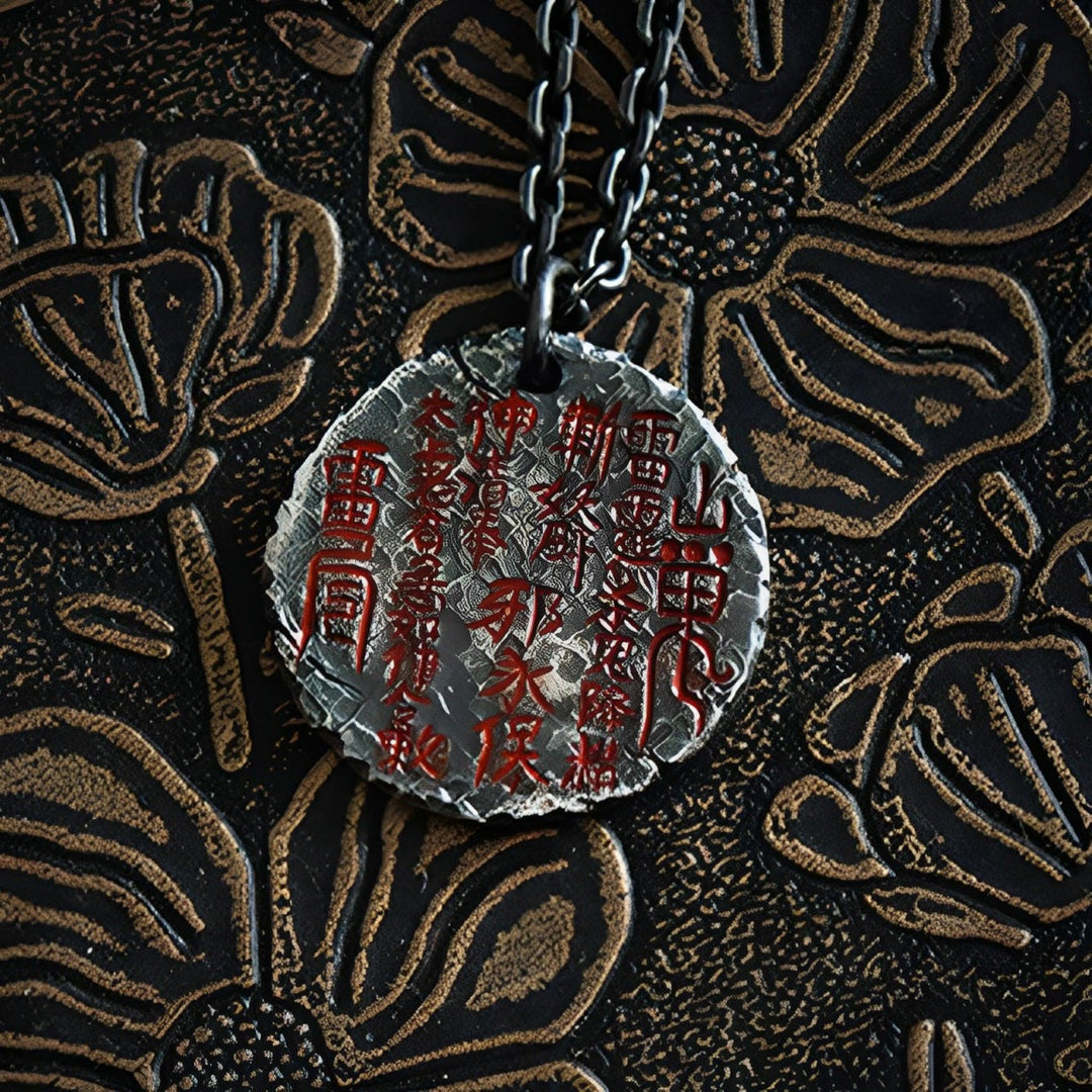 Collar con colgante de armonía con diseño de Yin Yang, Tai Chi, Bagua, oro de 24 quilates y plata de ley 999 con Buddha Stones - image 9