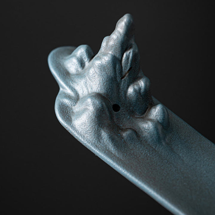 Quemador de incienso de cerámica con diseño de barco, montaña y Buddha Stones , curación espiritual, decoración - image 10